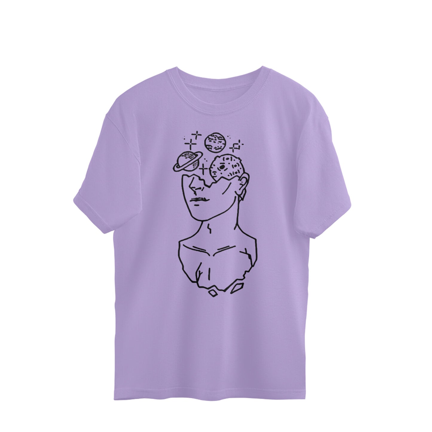 Half Planets Head Art Oversized Tee