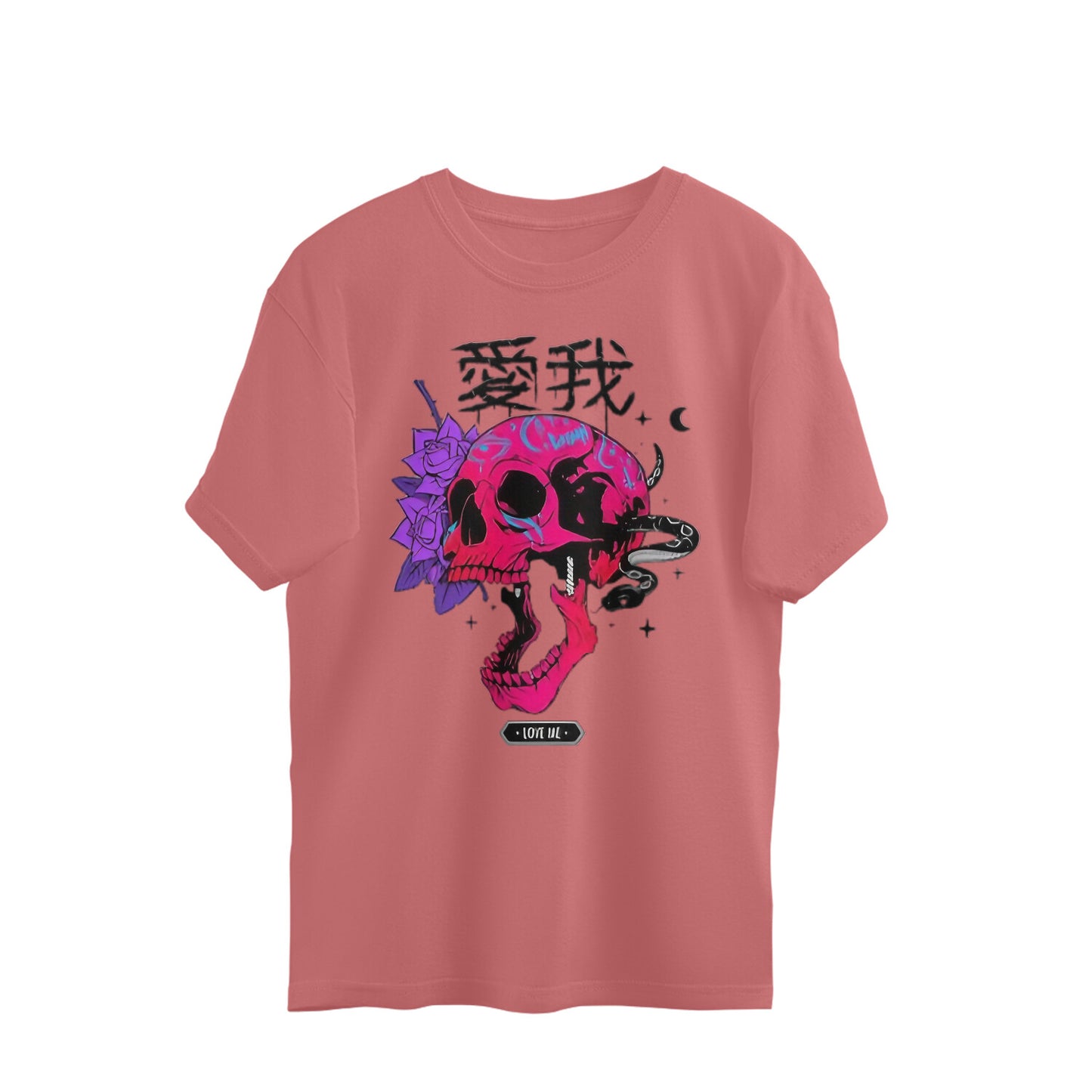 Love Me Skull Oversized Tee