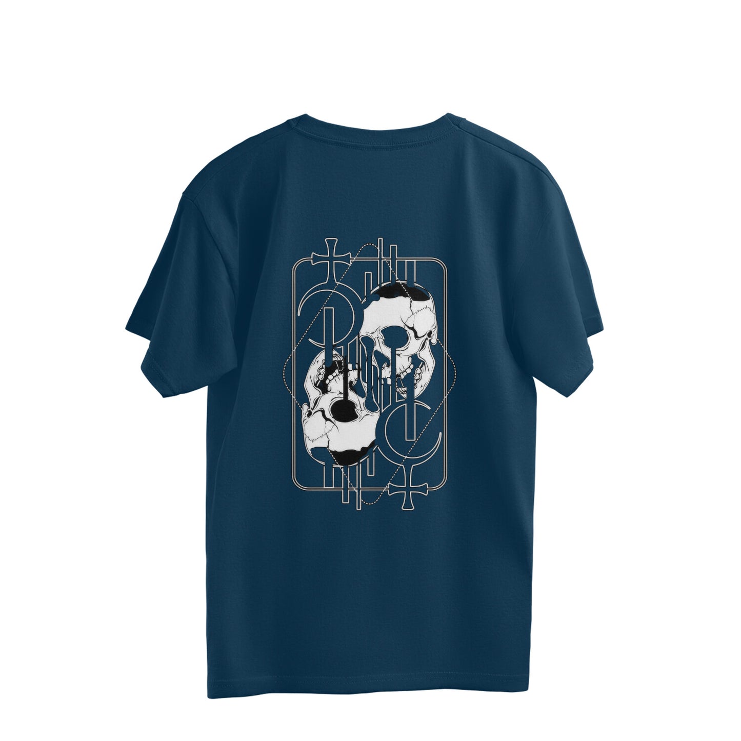 Skull Design Oversized Tee
