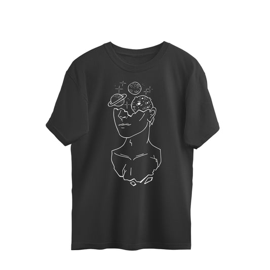 Half Planets Head Art Oversized Tee