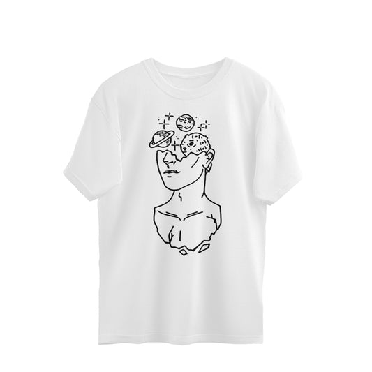 Half Planets Head Art Oversized Tee