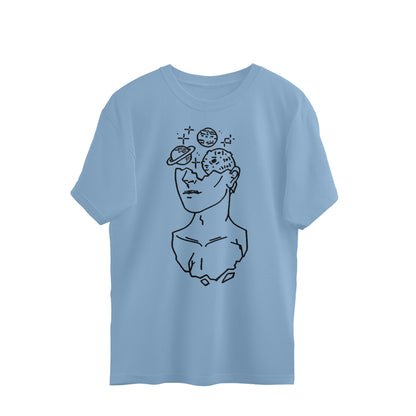 Half Planets Head Art Oversized Tee