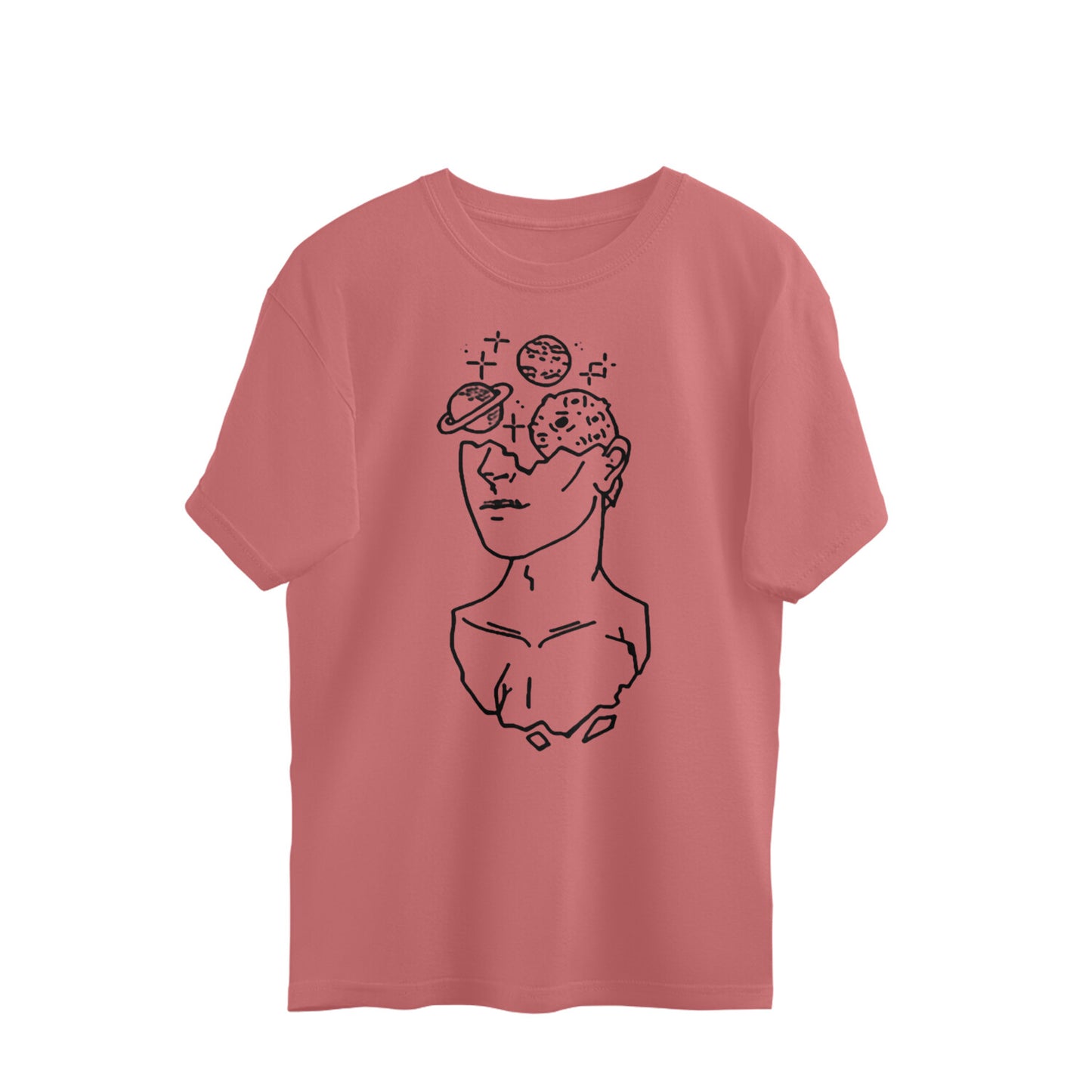 Half Planets Head Art Oversized Tee