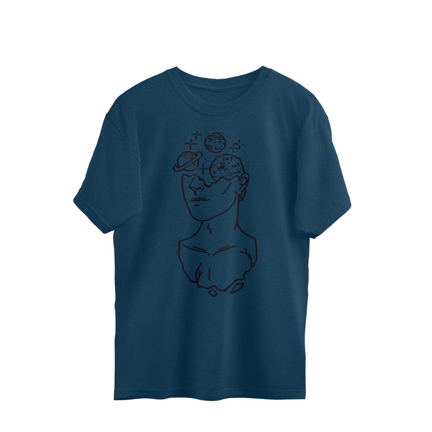 Half Planets Head Art Oversized Tee