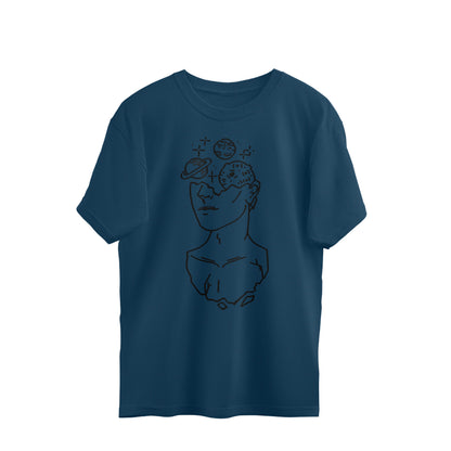 Half Planets Head Art Oversized Tee