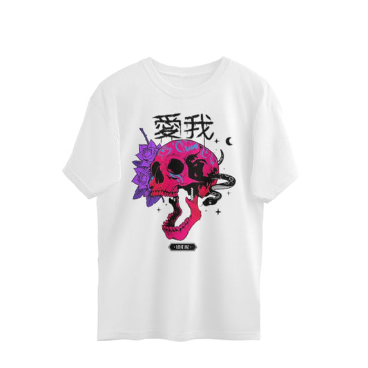 Love Me Skull Oversized Tee